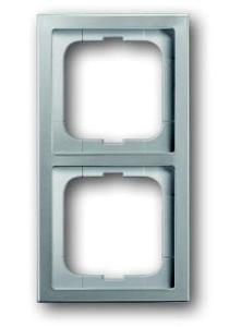 Фото ABB Pure steel 2CKA001754A4501 Рамка 2-постовая (универсал, стальной)