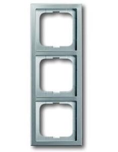 Фото ABB Pure steel 2CKA001754A4319 Рамка 3-постовая (универсал, стальной)