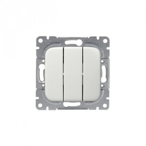 Фото ABB Jussi 2TKA000149G1 Выключатель трехклавишный (16 А, под рамку, с/у, белый)