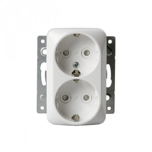 Фото ABB Jussi 2TKA000939G1 Розетка двойная (16 А, под рамку, с/у, з/к, белый)