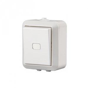 Фото ABB 2TKA000238G1 Jussi Кнопка 1-клавишная с нормально-открытым контактом, 10А/250В, белый, IP44 подсветка