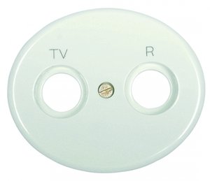 Фото ABB Tacto 5550 BL Накладка телевизионной розетки (TV-FM, белая)