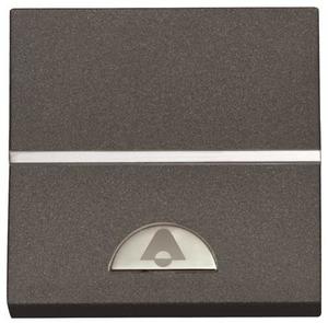 Фото ABB Zenit 2CLA220400N1801 Кнопка с Н.О. контактом 2 модуля (16 А, с возм. подсветки, "звонок", под рамку, скрытая установка, антрацит)