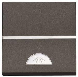 Фото ABB Zenit 2CLA220420N1801 Кнопка с Н.О. контактом 2 модуля (16 А, с возм. подсветки, "свет", под рамку, скрытая установка, антрацит)