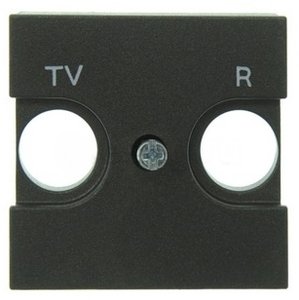Фото ABB Zenit 2CLA225080N1801 Крышка двойной телевизионной розетки (TV/Radio, антрацит)