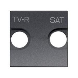 Фото ABB Zenit 2CLA225010N1801 Крышка двойной телевизионной розетки (TV/Radio/SAT, антрацит)