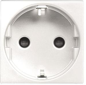 Фото ABB Zenit 2CLA228860N1101 Розетка Schuko с заземляющим контактом и шторками (16 А, безвинт. клеммы, под рамку, скрытая установка, белая)