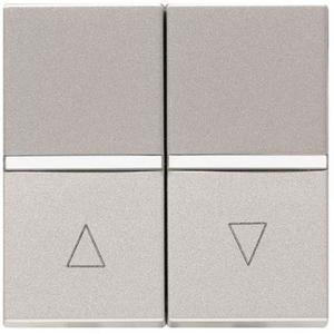 Фото ABB Zenit 2CLA224400N1301 Выключатель жалюзийный двойной (16А, без фиксации, под рамку, с/у, серебро)