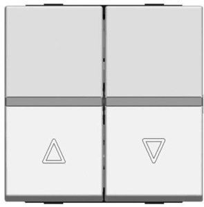 Фото ABB Zenit 2CLA224410N1301 Выключатель жалюзийный двойной (16А, с фиксацией, под рамку, с/у, серебро)