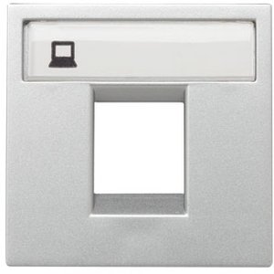 Фото ABB Zenit 2CLA221810N1301 Крышка телефонной/компьютерной розетки (серебро)