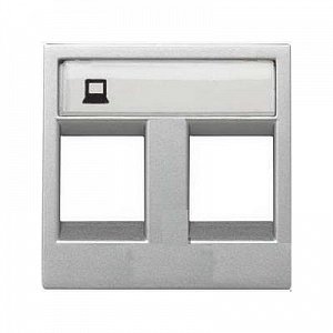Фото ABB Zenit 2CLA221820N1301 Крышка двойной телефонной/компьютерной розетки (серебро)