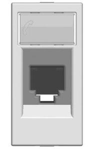 Фото ABB Zenit 2CLA211760N1301 Розетка телефонная (RJ12, 6 контактов, 1 модуль, под рамку, скрытая установка, серебро)