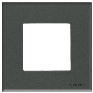 Фото ABB Zenit 2CLA227100N3801 Рамка 1-постовая (2 модуля, стекло графит)