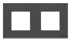 Фото ABB Zenit 2CLA227200N3801 Рамка 2-постовая (2+2 модуля, стекло графит)