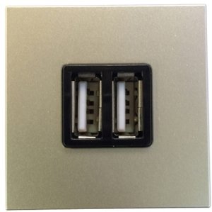 Фото ABB Zenit 2CLA228500N1901 Зарядное устройство (2хUSB, под рамку, скрытая установка, шампань)