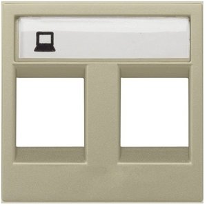 Фото ABB Zenit 2CLA221820N1901 Крышка двойной телефонной/компьютерной розетки (шампань)