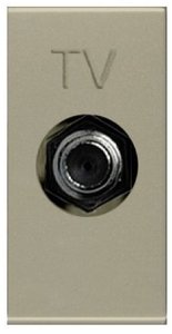 Фото ABB Zenit 2CLA215000N1901 Розетка телевизионная (TV, 1 модуль, F-тип,под рамку, скрытая установка, шампань)