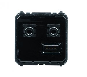Фото ABB Niessen 2CLA936830A1001 Блок медиа-комбайна (2x3.5 Jack+USB, механизм, с/у)