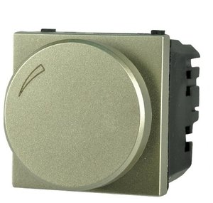 Фото ABB Zenit 2CLA226030N1901 Светорегулятор поворотный (250 Вт, подсветка, под рамку, скрытая установка, 2 модуля, шампань)