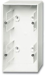 Фото ABB Future Linear 2CKA001799A0922 Коробка двойная открытого монтажа (универсальная, белый бархат)