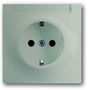 Фото ABB Impuls 2CKA002011A2787 Розетка Schuko (16A, под рамку, с/у, з/к, поле для надписи, шампань-металлик)