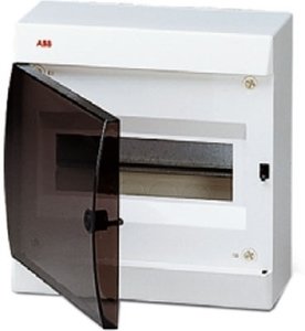 Фото ABB 122580006 UNIBOX бокс настенный 8М прозр.дверь белый (с клемм)