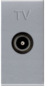Фото ABB Zenit 2CLA215070N1301 Розетка телевизионная (TV, 1 модуль, под рамку, скрытая установка, серебро)