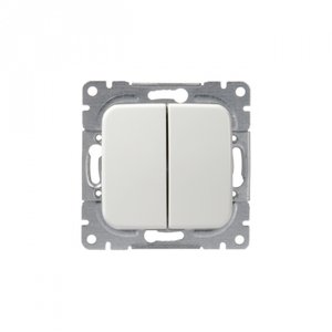 Фото ABB Jussi 2TKA000167G1 Выключатель 2-клавишный (16 А, под рамку, с/у, белый)