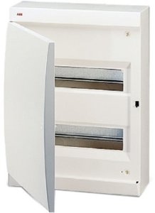 Фото ABB 122440008 UNIBOX бокс настенный 24М непрозр.дверь белый (с клемм)