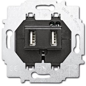 Фото ABB Alpha exclusive/Alpha nea/Basic55/Busch-axcent/Busch-Duro 2000 Sl 2CKA006400A0002 Механизм розетки 6472 U-500 (USBx2, 1400 мА)