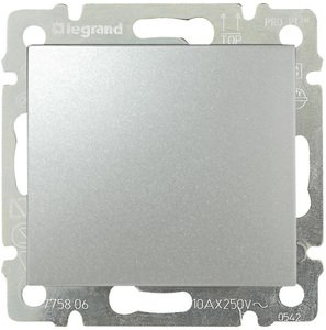 Фото Legrand Valena 694336 Выключатель 1-клавишный (10 А, под рамку, с/у, алюминий)