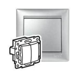 Фото Legrand Valena 694337 Выключатель 2-клавишный (10 А, под рамку, с/у, алюминий)