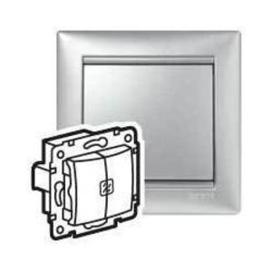 Фото Legrand Valena 694344 Выключатель 2-клавишный (10 А, под рамку, с/у, с подсветкой, алюминий)