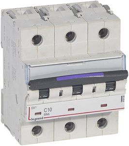 Фото Legrand DX3 410160 Автоматический выключатель трехполюсный 10А (50 кА, C)