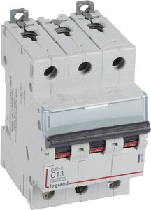 Фото Legrand DX3-E 407290 Автоматический выключатель трехполюсный 13А (6 кА, C)
