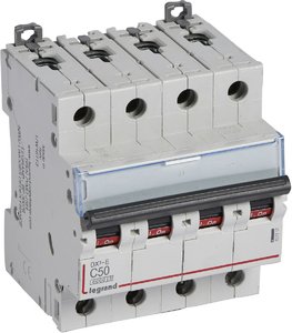Фото Legrand DX3-E 407310 Автоматический выключатель четырехполюсный 50А (6 кА, C)