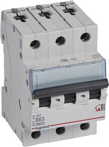 Фото Legrand TX3 404006 Автоматический выключатель трехполюсный 63А (10 кА, B)