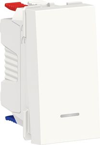 Фото Schneider Electric Unica New NU310318S Переключатель одноклавишный с нейтралью (10 А, с возм. подсветки, 1 модуль, под рамку, скрытая установка, белый)