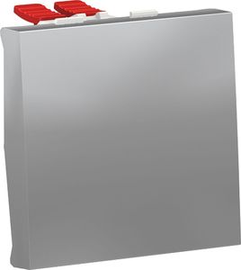 Фото Schneider Electric Unica New NU320530 Переключатель двухклавишный (10 А, 2 модуль, под рамку, скрытая установка, алюминий)
