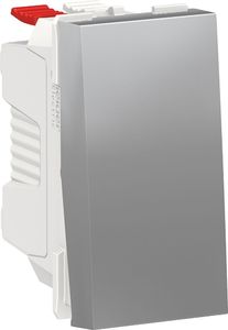 Фото Schneider Electric Unica New NU310630 Выключатель однокнопочный (10 А, 1 модуль, под рамку, скрытая установка, алюминий)