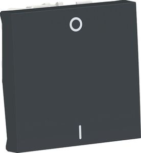Фото Schneider Electric Unica New NU320154 Выключатель одноклавишный двухполюсный (10 А, 2 модуль, под рамку, скрытая установка, антрацит)