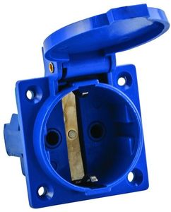 Фото EKF ps-112-16-220 Розетка 112 панельная скрытая с крышкой 2Р+PЕ 16А 220В IP44