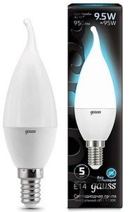 Фото Gauss 104101210 Лампа LED Candle tailed E14 9.5W 4100K 1/10/50