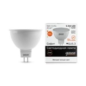 Фото Gauss 13516 Лампа LED Elementary MR16 GU5.3 5.5W 220V 3000K
