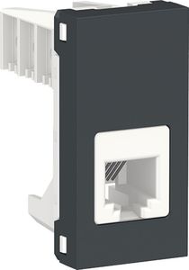 Фото Schneider Electric Unica New NU349154 Розетка телефонная (RJ12, 1 модуль, 1 модуль, под рамку, скрытая установка, антрацит)