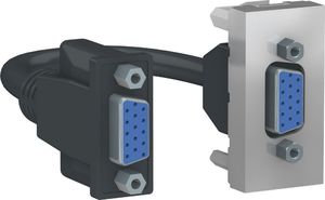 Фото Schneider Electric Unica New NU343230 Розетка видео (VGA, 1 модуль, под рамку, скрытая установка, алюминий)