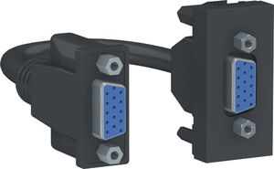 Фото Schneider Electric Unica New NU343254 Розетка видео (VGA, 1 модуль, под рамку, скрытая установка, антрацит)