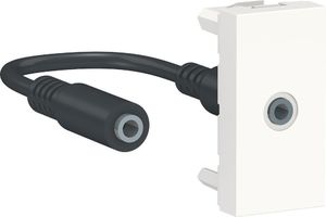 Фото Schneider Electric Unica New NU343318 Розетка аудио (Jack3.5mm, 1 модуль, под рамку, скрытая установка, белая)