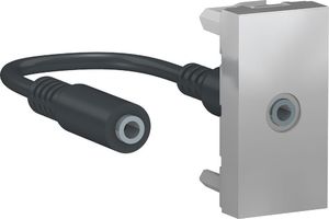 Фото Schneider Electric Unica New NU343330 Розетка аудио (Jack3.5mm, 1 модуль, под рамку, скрытая установка, алюминий)