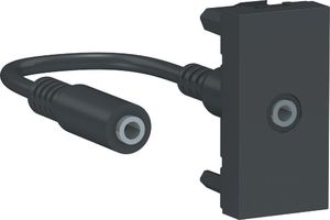 Фото Schneider Electric Unica New NU343354 Розетка аудио (Jack3.5mm, 1 модуль, под рамку, скрытая установка, антрацит)